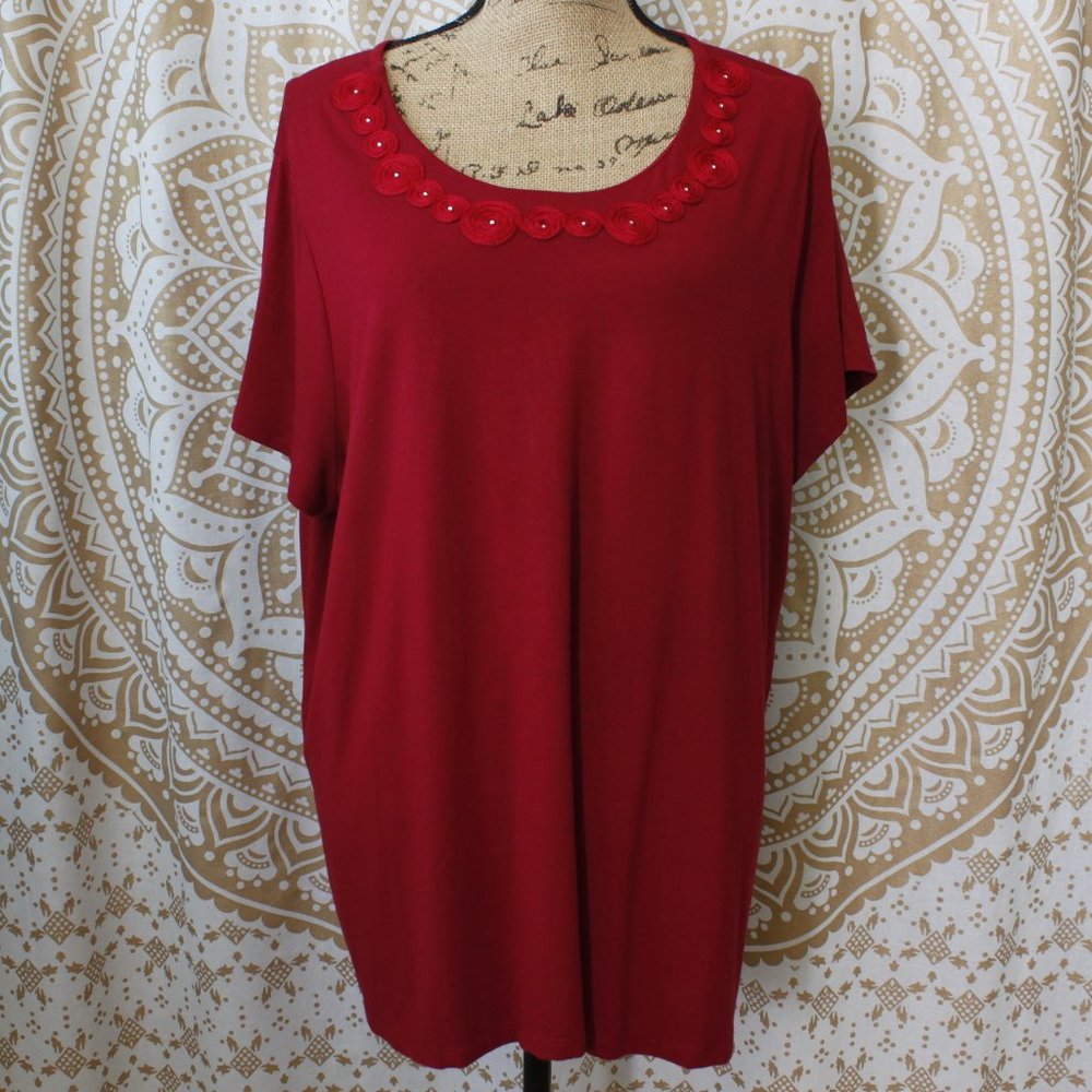 C.J. Banks Short Sleeve Top Blouse Size 2X